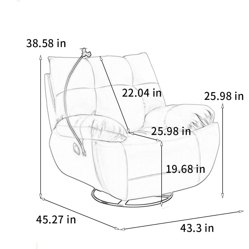 Comfortable recliner with 360° rotation, Orange