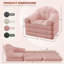 Fauteuil d'appoint pliant 2 en 1, fauteuil à billes convertible moelleux en canapé-lit, canapé-lit simple multifonctionnel pour le salon et les petits espaces, rose-1544775445