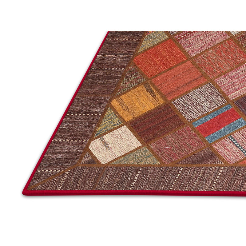 Tapis abstrait brun / rouge cramoisi / noir, Rectangle 2 pi x 3 pi