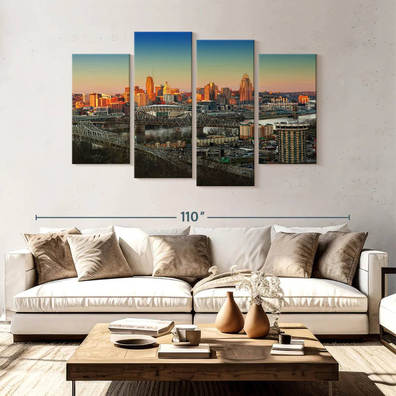Hannes Cincinnati Sunset Skyline, 54" H x 84" W