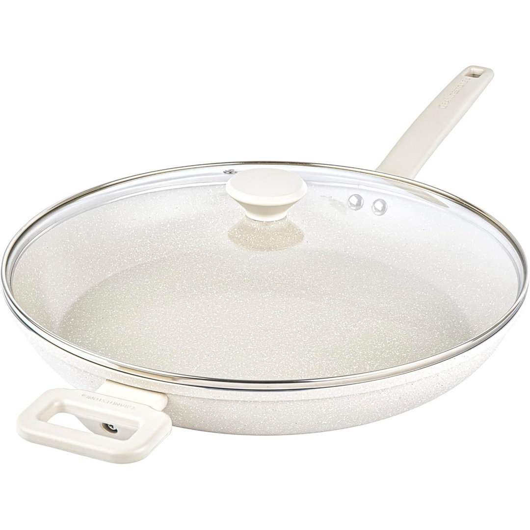 Granitestone Desert Beige 14'' Nonstick Fry Pan With Lid Granitestone