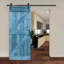Porte de grange coulissante en bois de pin avec trousse de quincaillerie d'installation-93178049-93178034