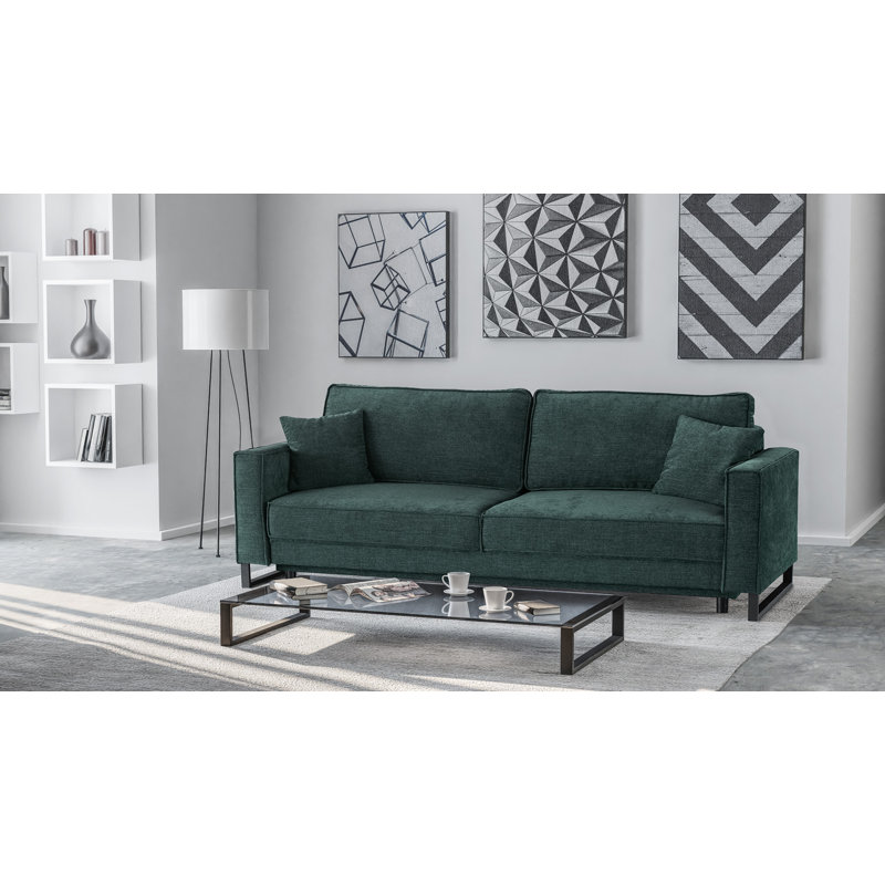 Binegar 4 Seater Chenille Sleeper, Green