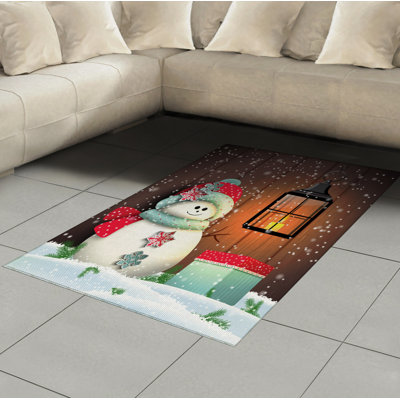 Tapis décoratif de Noël à haute densité en fibres de polyester à longs fils