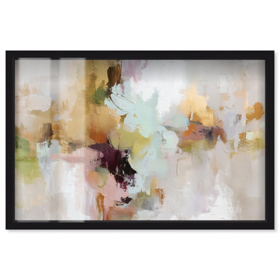 «Alabaster and Clay III Shadowbox», art mural abstrait par Art Remedy, cadre noir, 55 x 37