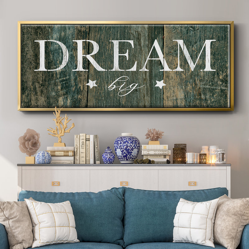 Dream Big- Framed Canvas, 12" H x 30" W