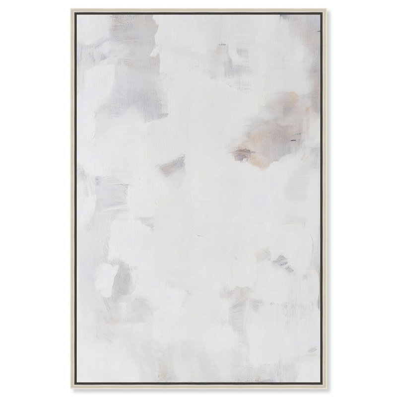 Art mural bohème blanc sur toile, art blanc, 24 x 36, H 37 po x l 25 po, Cadre argenté