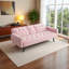 Canapé-lit pliant rembourré en velours 72 po avec garniture cloutée, 2 porte-gobelets et coussin décoratif
