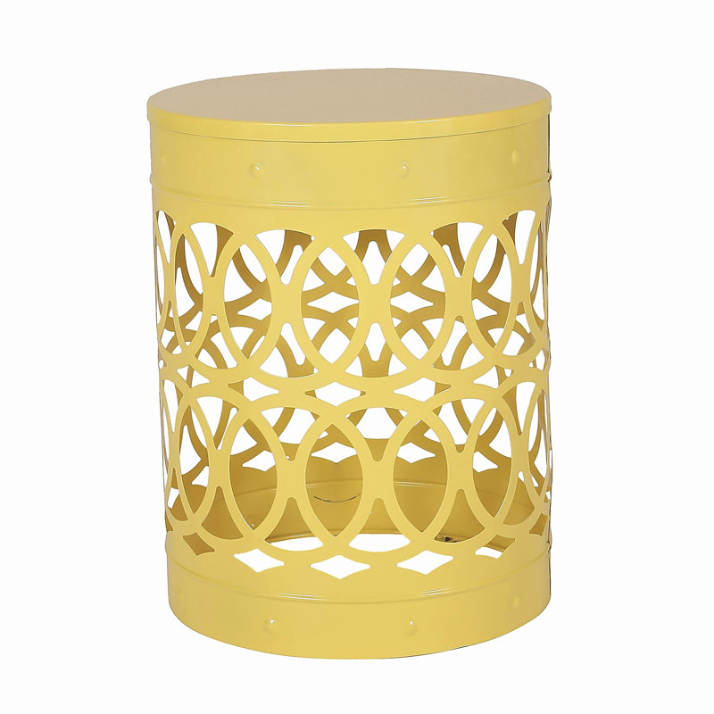 Table de bout d'extérieur en métal - Grand, Jaune