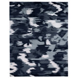 Bamboo Silk Area Rug in Navy Blue