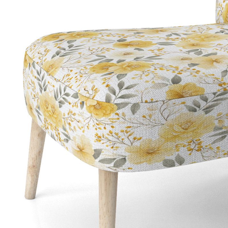 Chaise rembourrée Country Farmhouse - chaise d'appoint jaune Whisper, Chaise d'appoint sans accoudoirs