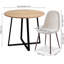 Ensemble de salle à manger 5 pièces 35,4 po avec 4 chaises d'appoint rembourrées-407760438-407760439