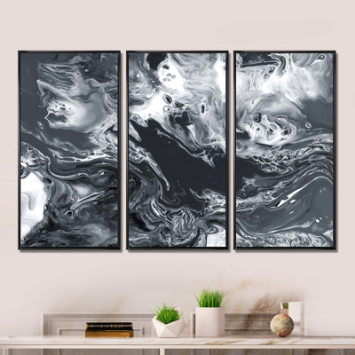 3 pièces, cadre flottant, impression sur toile