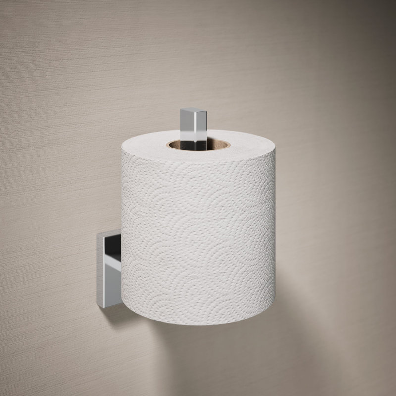 Square Vertical Toilet Tissue Holder, Polished Chrome