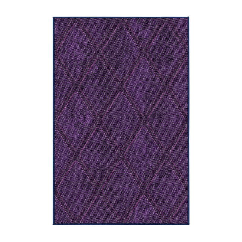 Tapis mauve à motif géométrique, Rectangle 3 pi x 5 pi