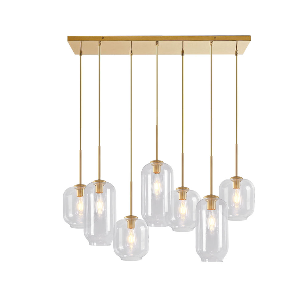 Kayanne Dimmable 7-Light Pendant, Brass