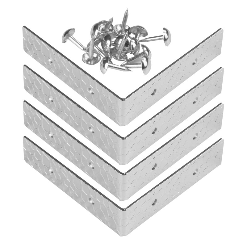 Dritz Home Textured Right Angle Corners, Small, 3 Packs, Nickel
