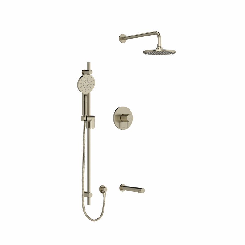 Pallace Pressure Balanced Complete Shower System with Rough-in Valve, Brushed Nickel