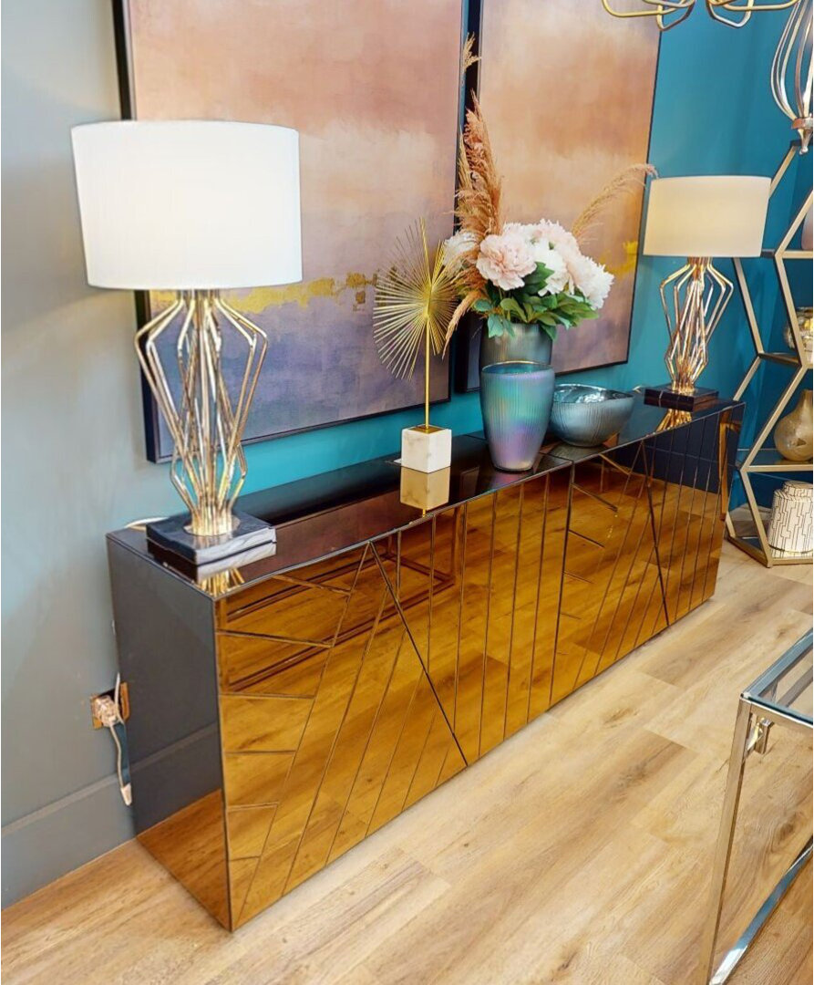 122cm Glass Top Console Table