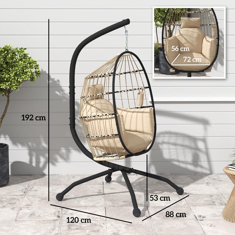Egg Chair with Stand, Khaki
