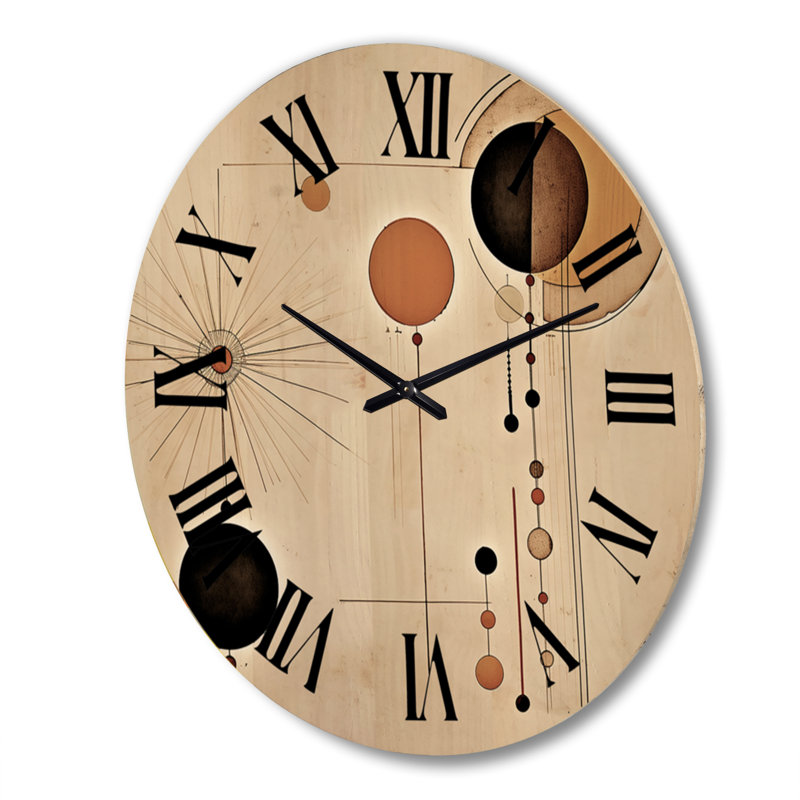 Horloge murale en bois massif Tyshanti, Très grand