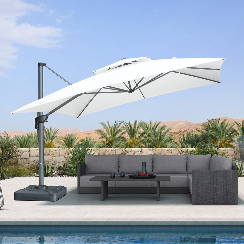 Parasol carré 12 po, Toile naturel