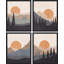 «Sunlight Sunset», ensemble de 4 impressions de décorations murales encadrées sur papier, encadrées sur papier, 4 pièces-93012309-93012311