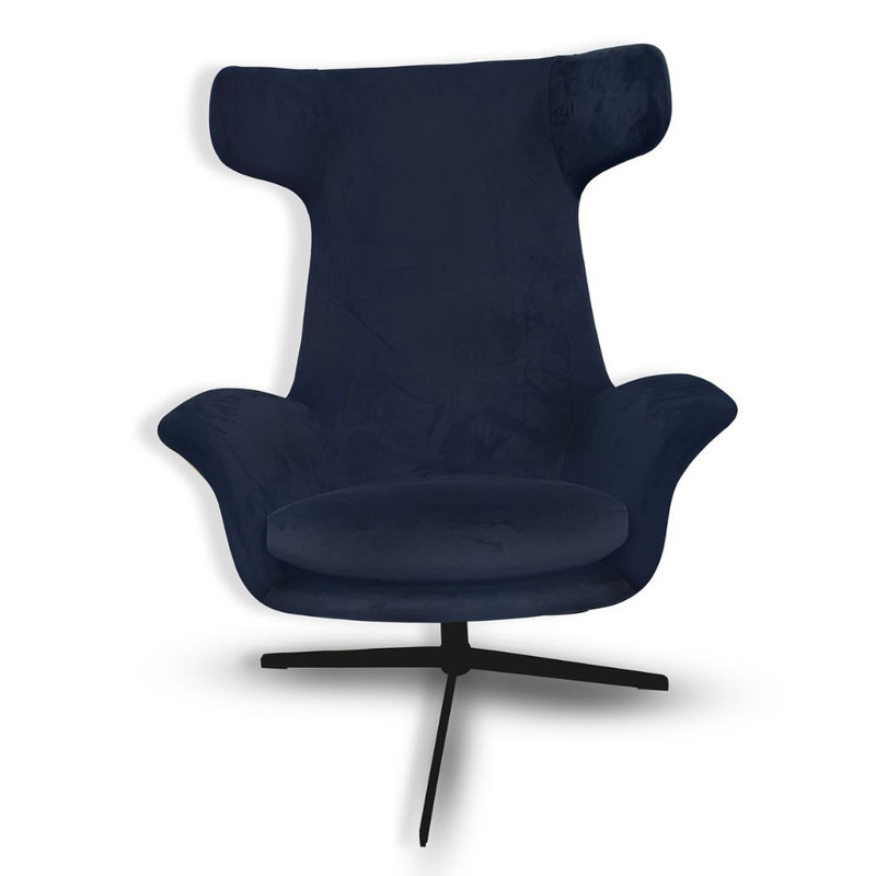 Alexandia Velvet Swivel Armchair, Blue