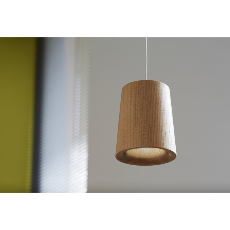 Solid 1 - Light LED Pendant, Black Stained Oak