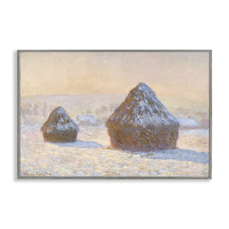 «Classic Monet Wheatstacks», estampe numérique par one1000paintings, Estampe numérique Farmhouse, H 12 po x l 18 po