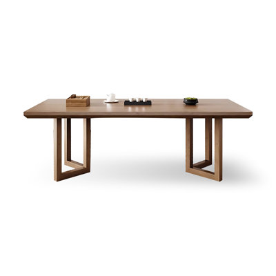 Brown Rectangular Solid Wood Dining Table