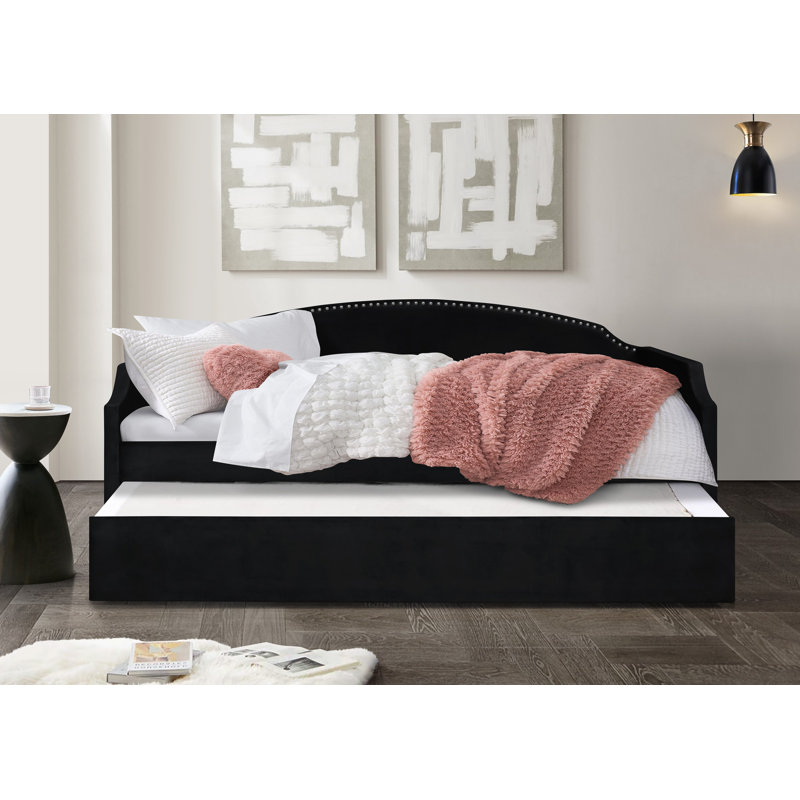 Yamna Upholstered UK Single - DE 90 X 190 Cm with Trundle, Grey