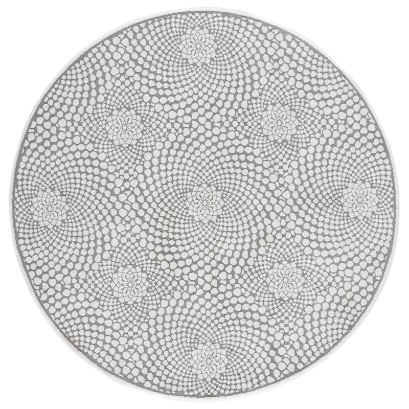 Polyester tissé à la machine Lunara; Jute / sisal Tapis d'intérieur abstrait en polypropylène, Rond 6 pi 7 po x 6 pi 7 po