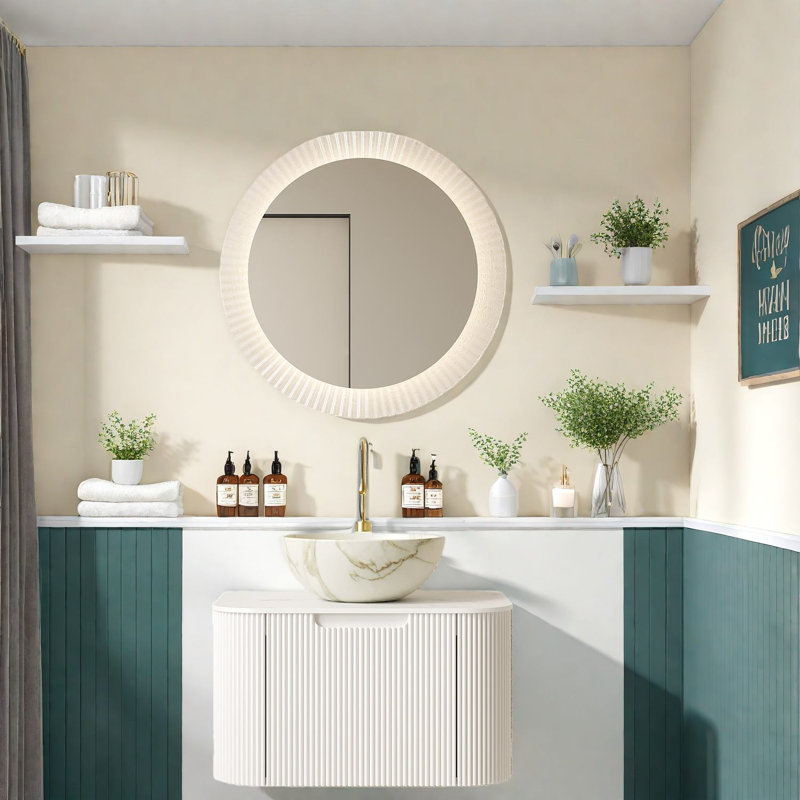 Meuble-lavabo peu encombrant avec lavabo en céramique, finition blanc mat moderne pour les salles de bain compactes