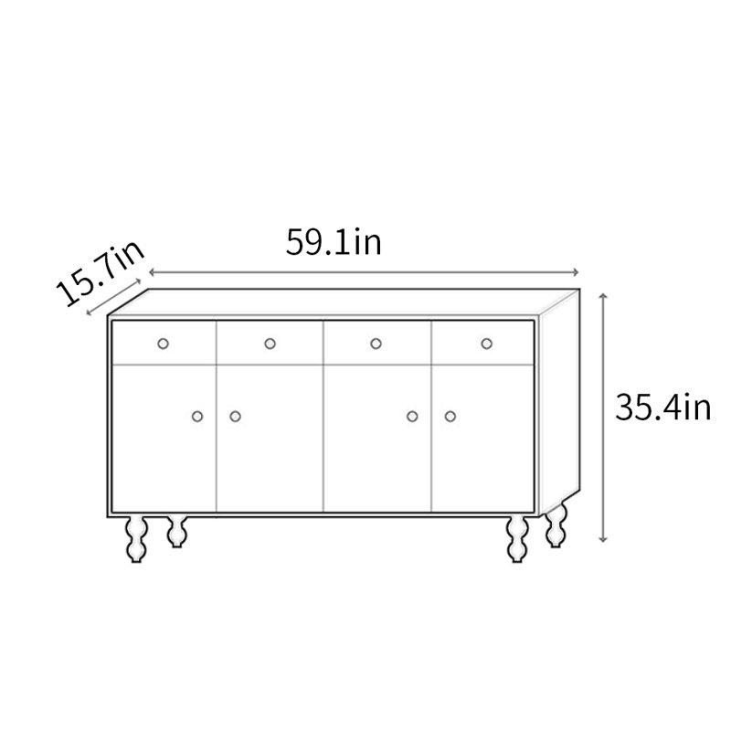 59in Multi-functional Sideboard Cabinet