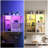 Floating Shelves for Wall with Lights and 6 Hooks