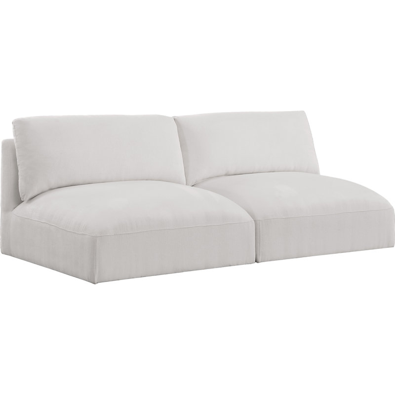 Kironde 76'' Upholstered Loveseat, Cream Polyester Fabric