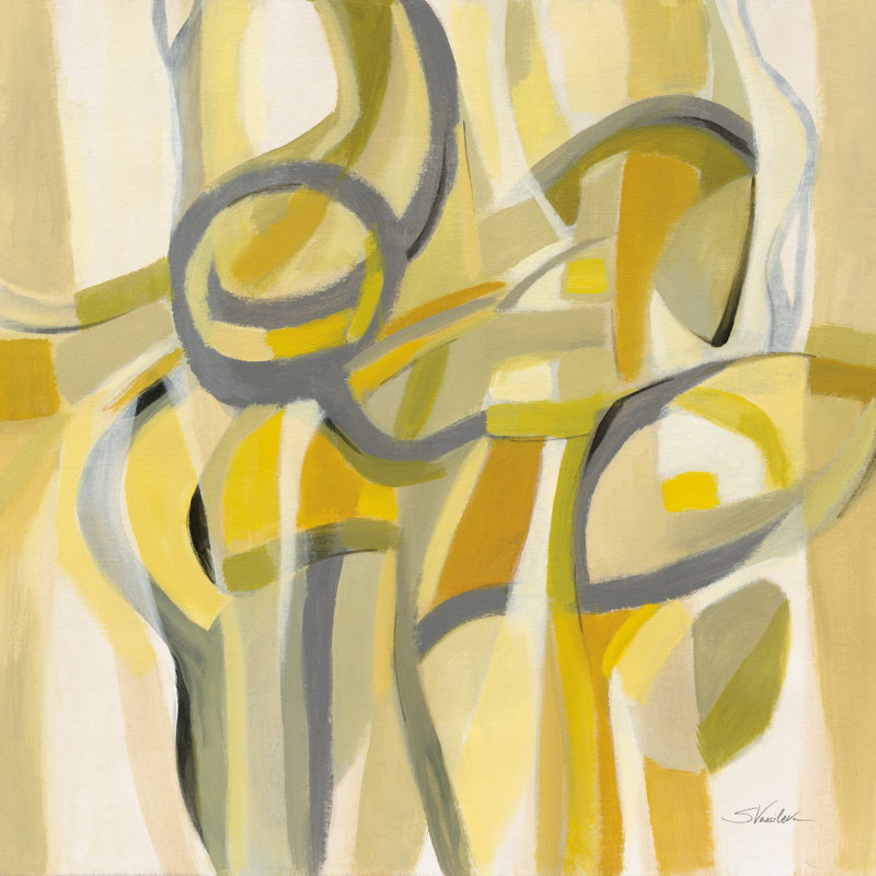 Mid Mod Yellow by Silvia Vassileva - Wrapped Canvas Painting, 91cm H x 91cm W