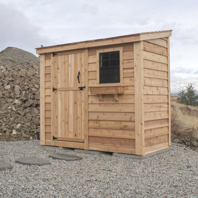8 ft. W x 4 ft. D Single Door Cedar Wood Storage Shed