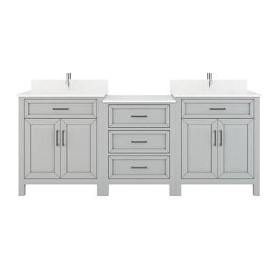 Domela 84"" Double Bathroom Vanity Set -  Wildon HomeÂ®, F2BDC691A13042B390798C855444FA0E