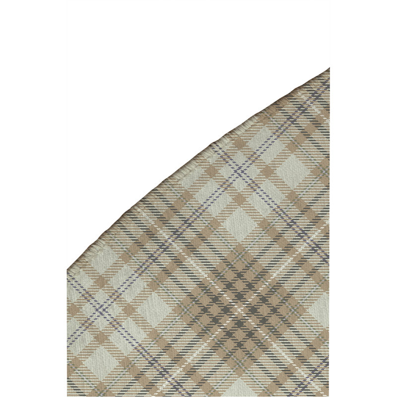 Chinny Tartan Non-Slip Outdoor Rug, Round 5'