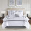 Ensemble d'édredon 8 pièces pour très grand lit, brodé sophistiqué, blanc et gris, hypoallergénique, décoration de chambre élégante-122444119-122444120