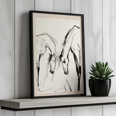 Impression sur toile, "Deux chevaux" par Nadja