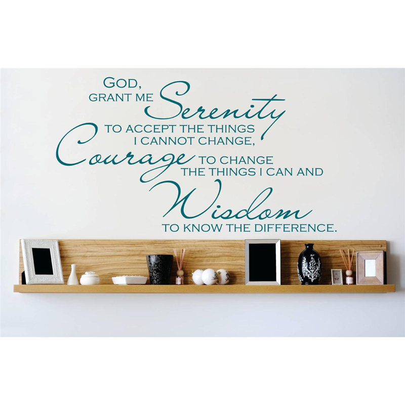 Décalcomanie murale serenity pour accepter les objets que je ne peux pas changer, Bleu sarcelle