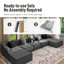 7 Seat U-shaped Sectional Sofa, 414cm Wide Modern Soft Sofa Couch,no Assembly Required, For Living Room Office Apartment-1185247837