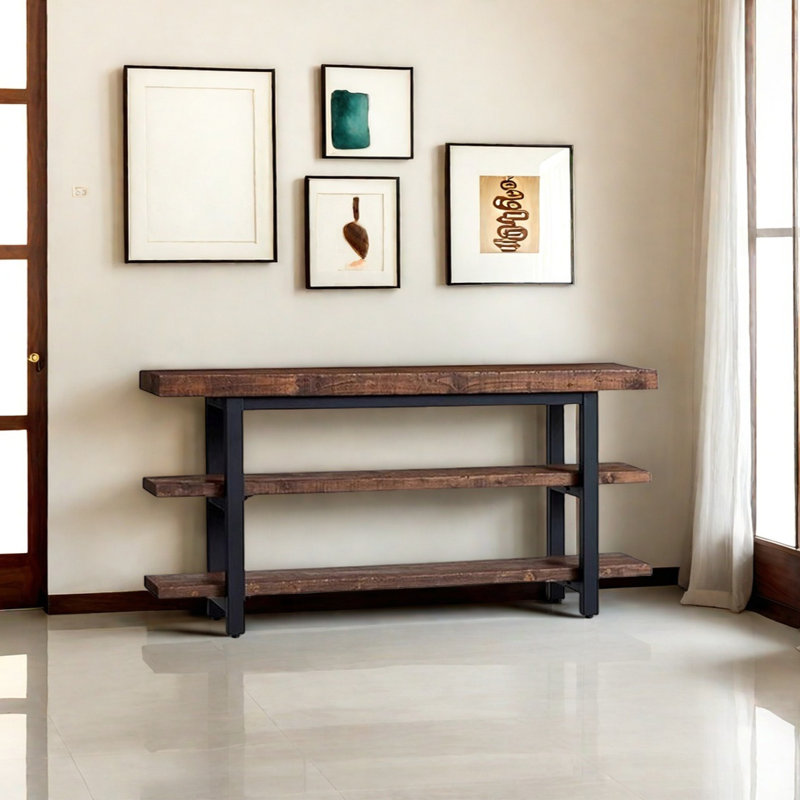 Retro Minimalist Console Table, 31.5" H x 62.99" W x 13.78" D
