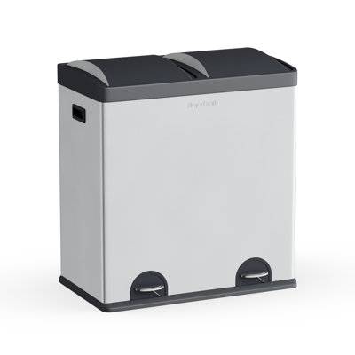 Stainless Steel 2-Compartment Trash Can