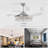 Silver Ceiling Fan with Lights 42 Inch Remote Retractable Nikky Ceiling Fan Light 6 Speeds LED Smart Light Fixture for Bedroom Kitchen (42 inches)-1624227926