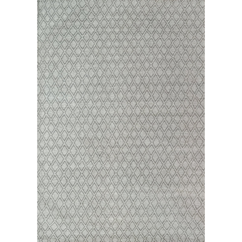 Tapis gris tissé à la main Sharice, Rectangle 8 pi x 10 pi