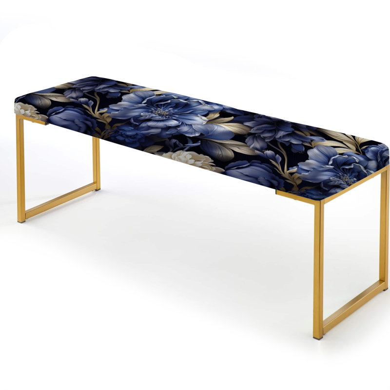 Banc rembourré or, Cobalt Blue Brocade Victorian Pattern IV